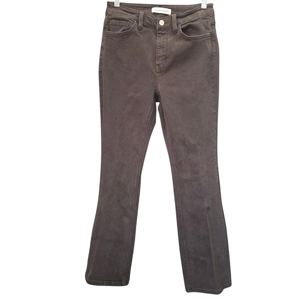 Flying Monkey Women's Brown Stretch Denim Jeans SZ 27‎ Mid Rise Straight/Bootcut